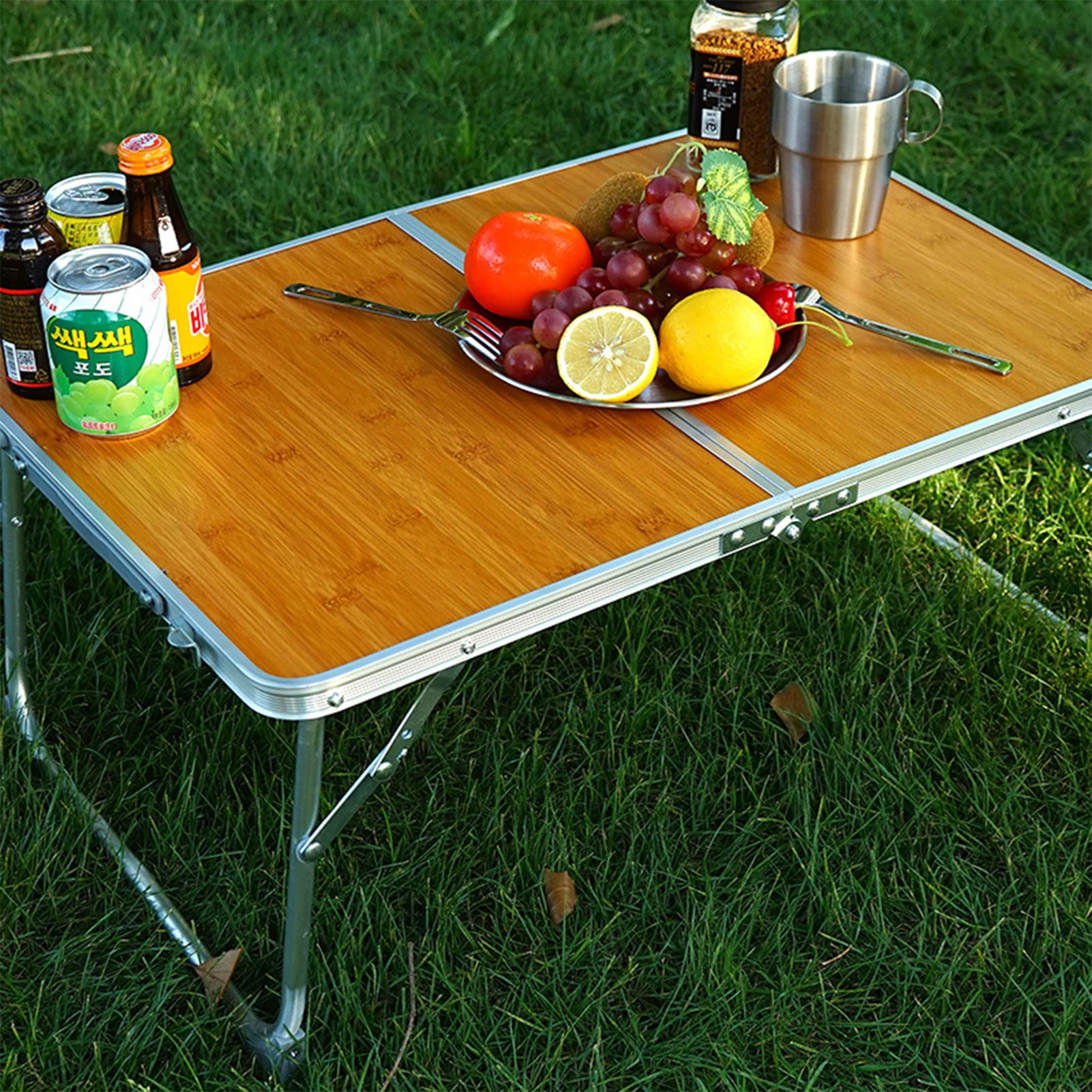 

Folding Picnic Table Portable Camping Table Bed Table With Carrying Bag For Outside Picnic Garden Cooking BBQ Fishing Beach