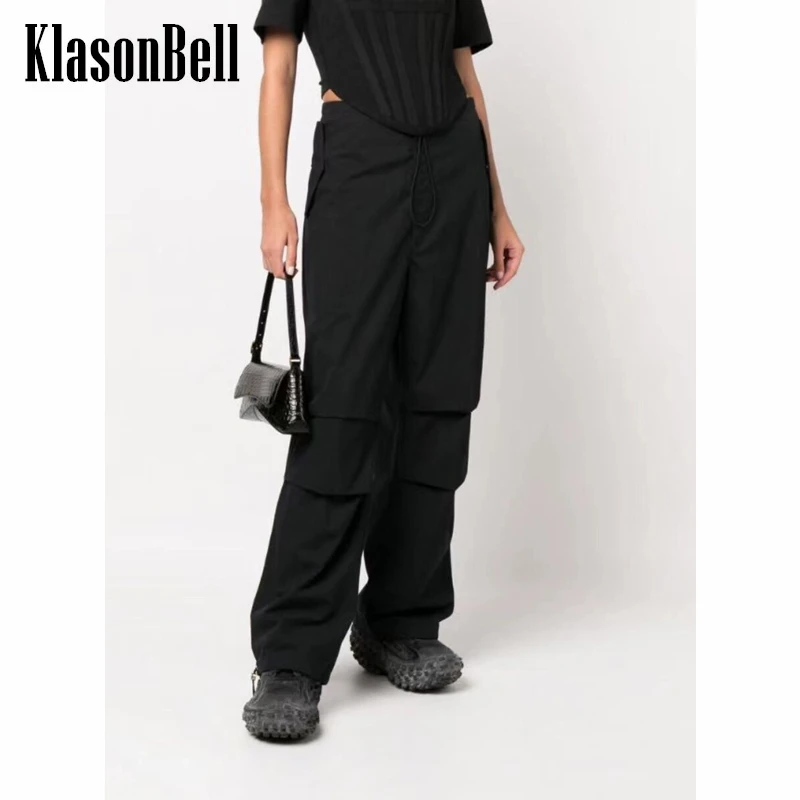 

9.20 KlasonBell American Retro Drawstring High Waist Cargo Pants Women