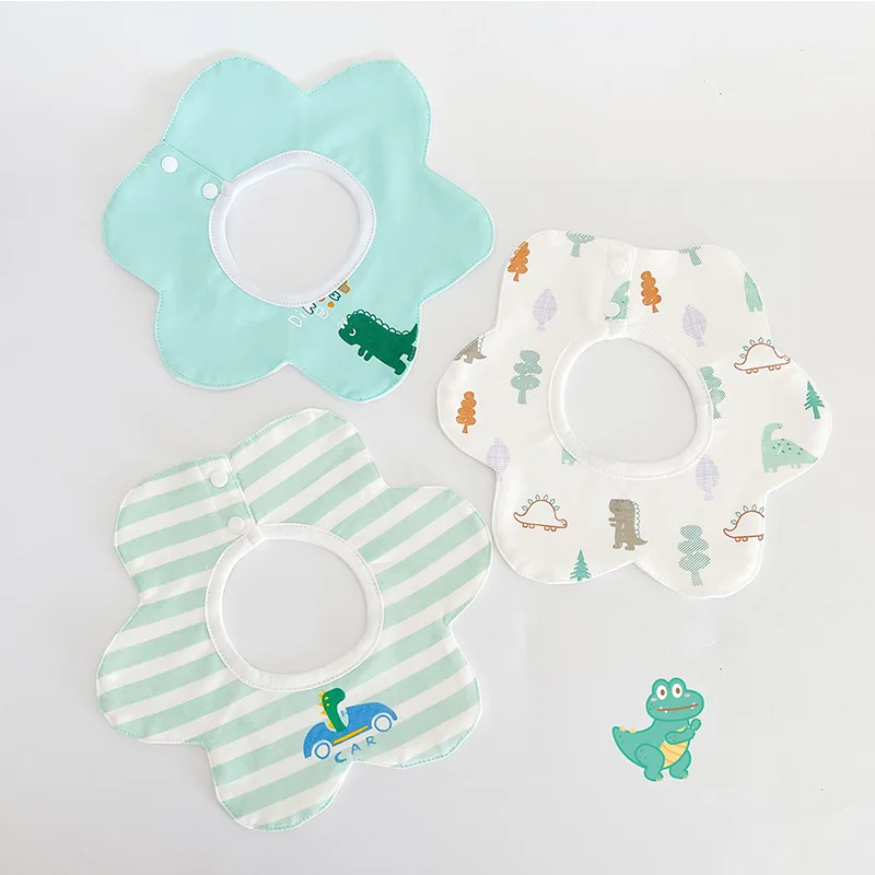 

3Pcs Set Newborn Baby Cotton Bibs 0-2 Years Saliva Towel Cute Cartoon Printing Boys Girls Burp Cloths Accessories