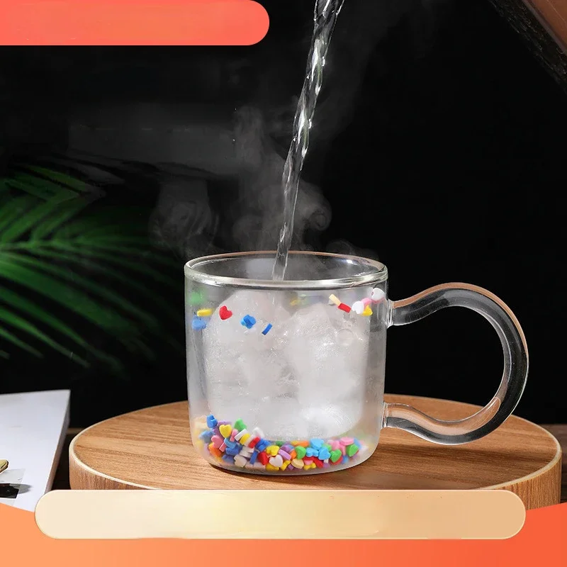 Liusha Glass Cute Girl Boh Cup Love Flow Двойное креативное стекло для воды.