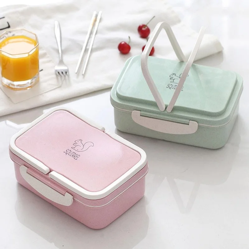 

30 Portable Lunch Box Wheat Straw Picnic Microwave Bento Food Storage Container New Student Camping Lunch Dinner Lunch Boxes