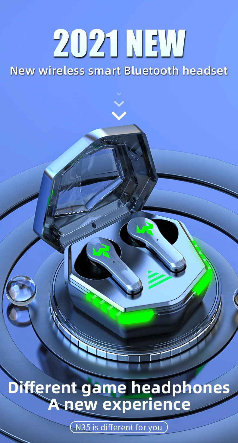Наушники N35 Bluetooth 5 2 TWS Спортивная уличная гарнитура беспроводные
