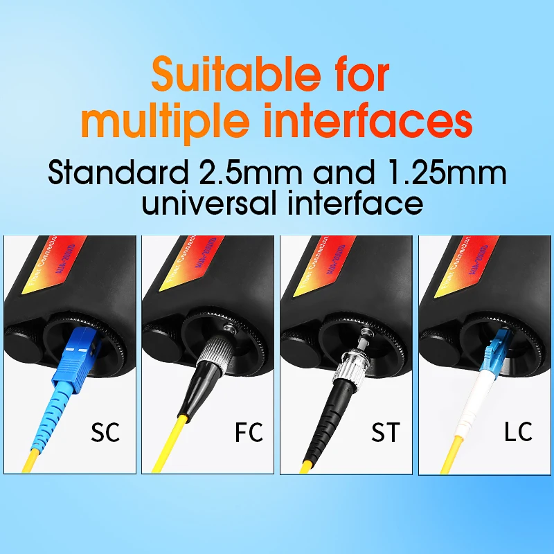 AUA-200XD/200X/400X Handheld Optical Fiber End Face Magnifier 3.175mm(SMA905) / 2.5mm(SC/FC/ST) / 1.25mm(LC) Adapter (Optional)