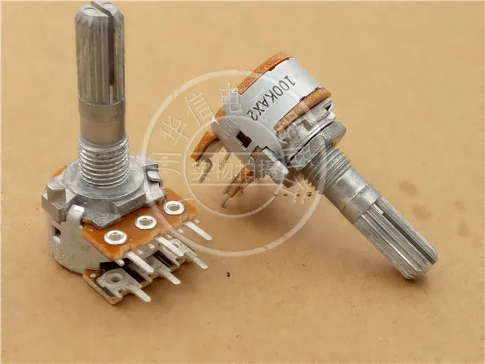 

1PCS RK163 type double volume potentiometer A50K A100K 25MM