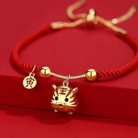 new year gift couple cute adjustable bracelet red string tiger chinese style