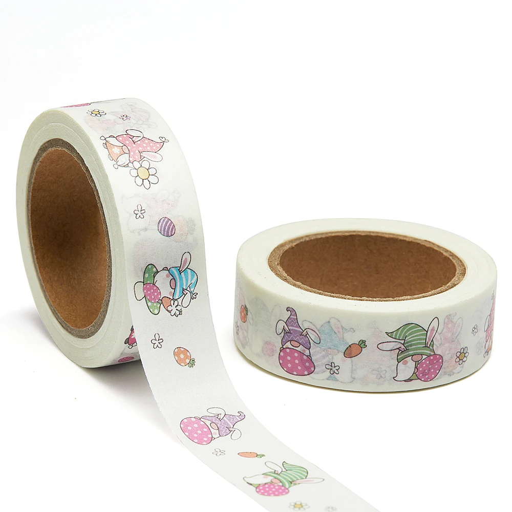 

NEW 1PC 15mm x 10m Gnomes with Eggs Easter Cartoon Washi Tape Scrapbook Paper Masking Adhesive Washi Tape Stationery