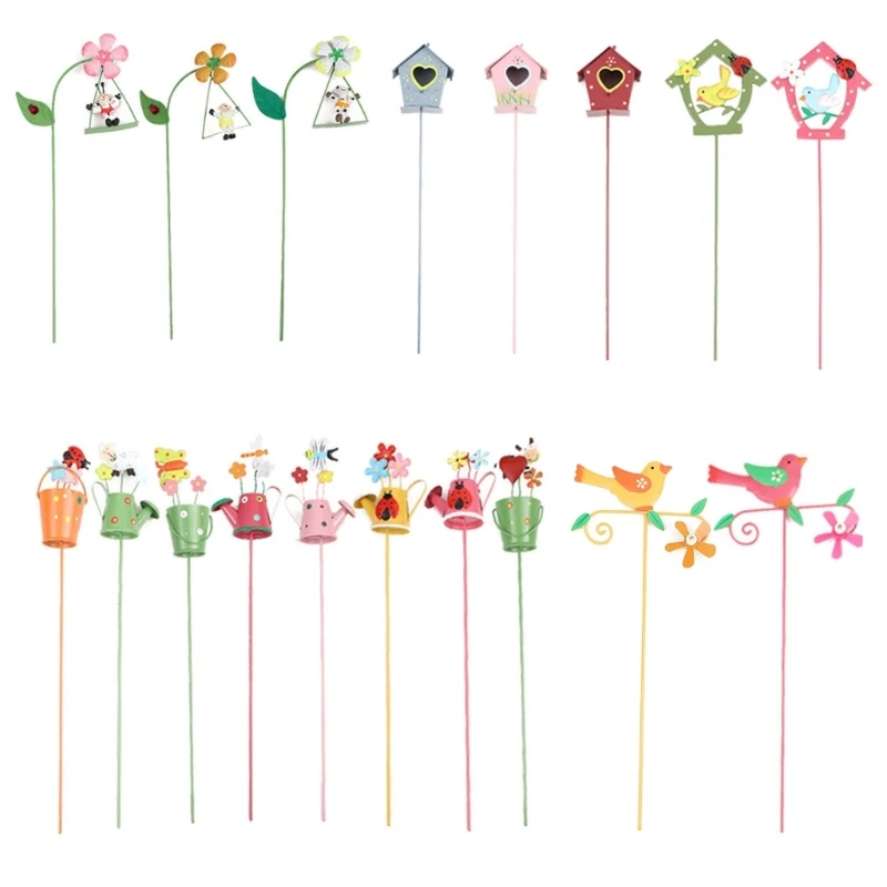 

Flower Pot Garden Stake Decor Set of 2/3/8 Birds Stakes Metal Yard Art Ornaments Indoor Outdoor Lawn Pathway Patio Decor
