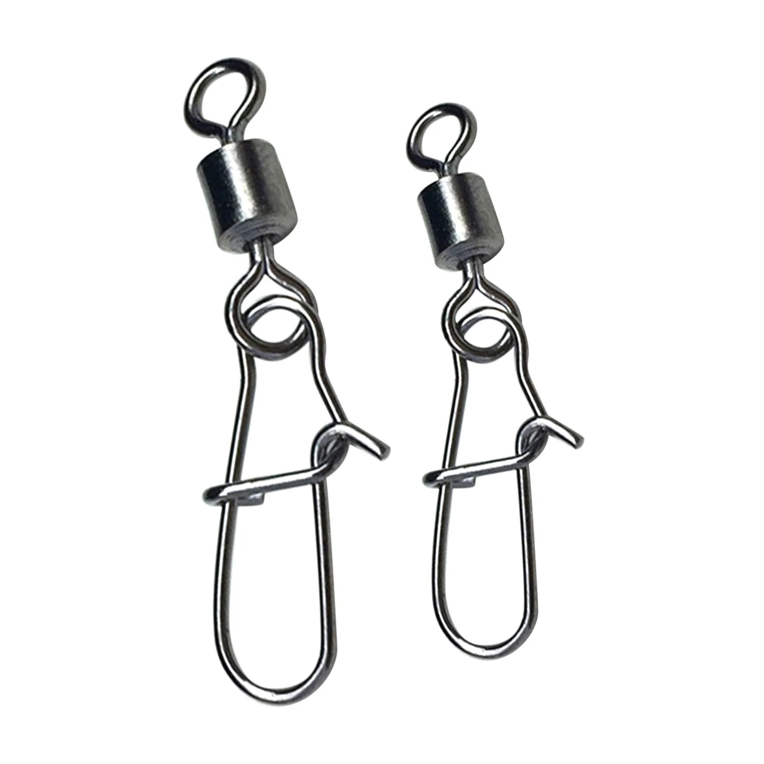 

100PCS Fishing Connector Pin Bearing Rolling Swivel Stainless Steel With Snap Fishhook Lure Tackle 4 & 10