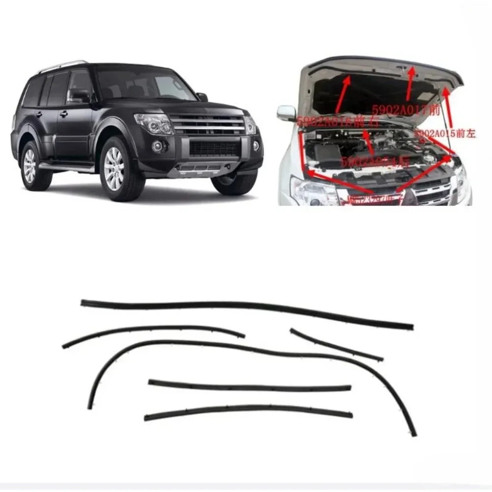 

1 или 4 или 6 шт. резиновое уплотнение капота для Pajero 4th 5902A016 V90, полоса капота для уплотнителя Montero для Shogun V80 2007-2020 гг.
