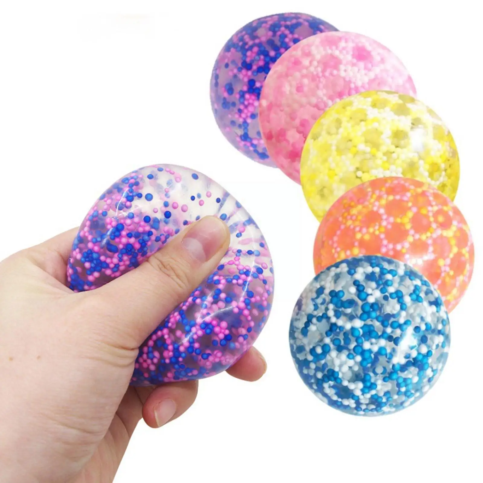 

Stress Relief Squeezing Balls for Kids and Adults Anti-Stress Squishy Color Balls with Water Beads Alleviate Tension Toy B2L0