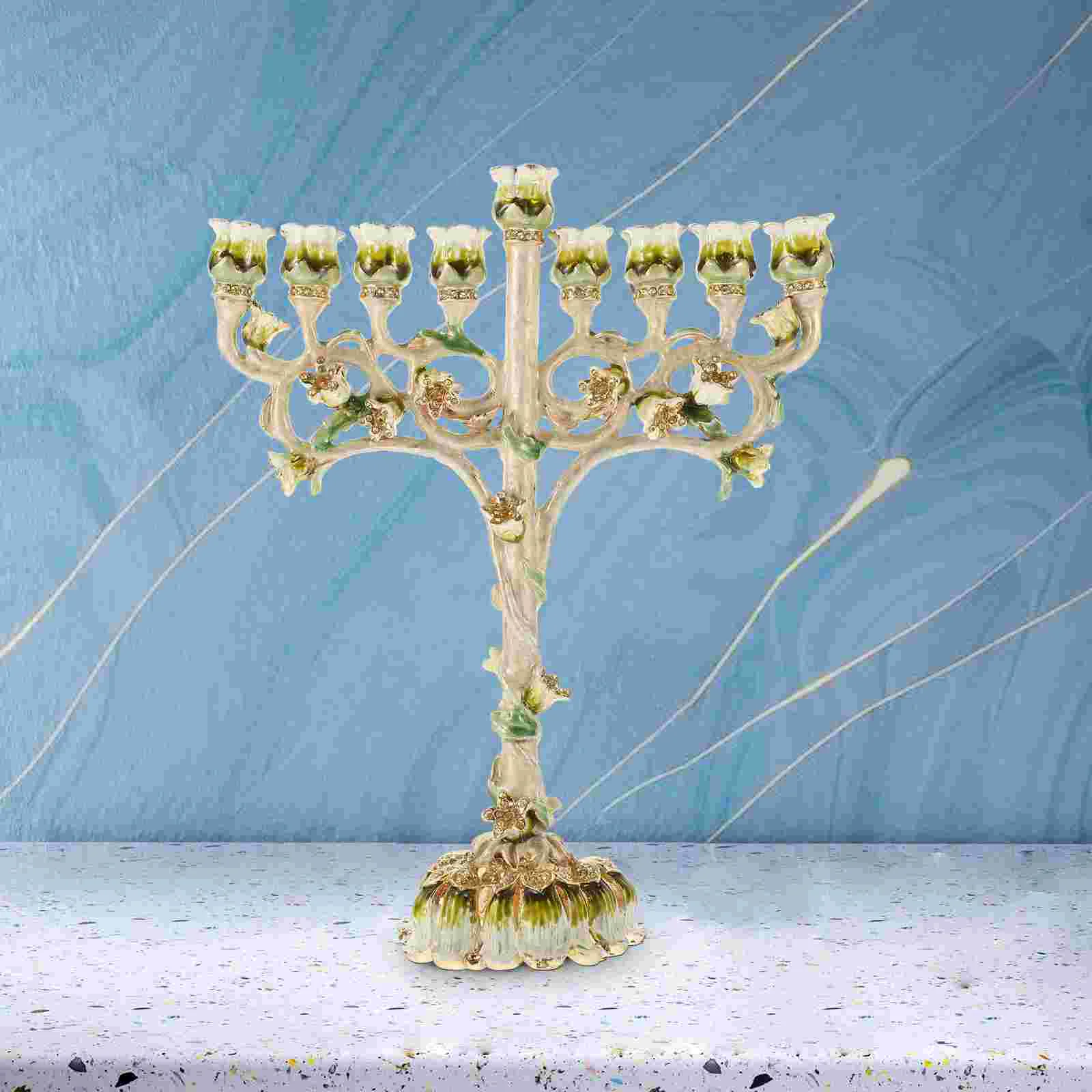 

Retro Holder 9 Branches Taper Holder Table Decorative Stand