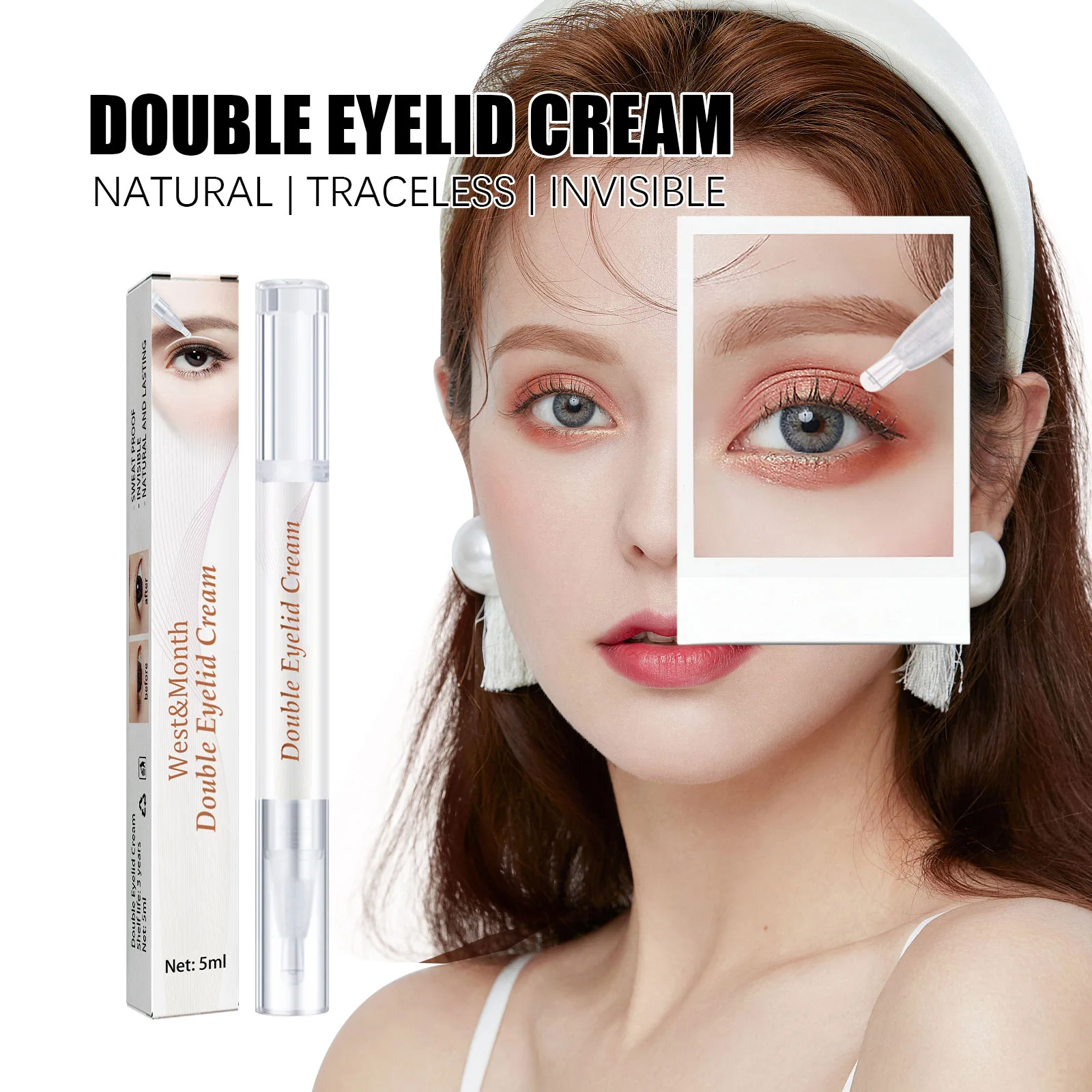 

Double Eyelid Shaping Cream Eyelid Lift Invisible Natural Eyelids Glue Waterproof Long Lasting Eyes Styling Makeup Tools 5ML