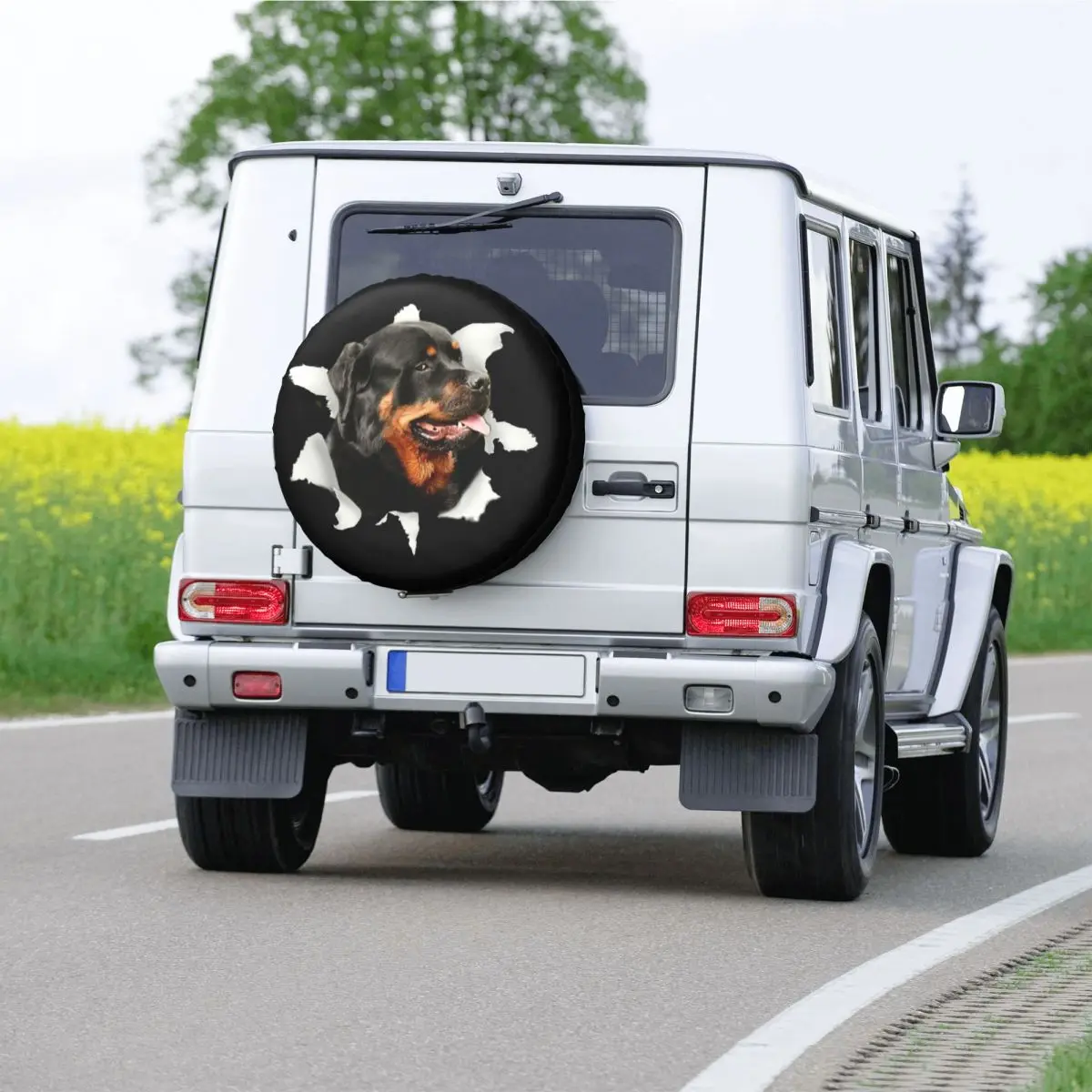 Фото Запасная накладка на шину Rottweiler Meme для Jeep Mitsubishi Pajero, накладка на автомобильное колесо для защиты семьи, 14 