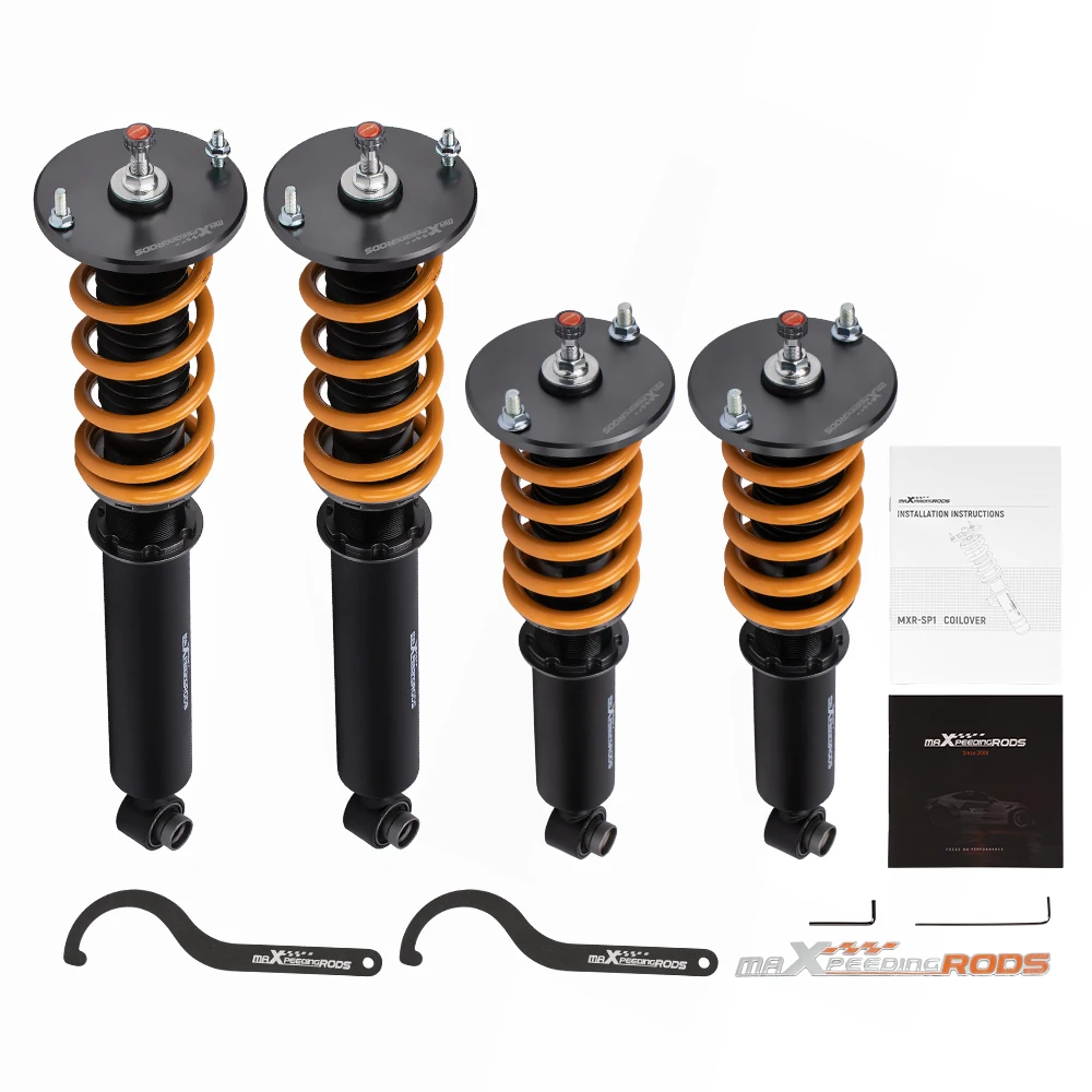 

24 Ways Adjustable Damper Coilovers Shock Struts for Nissan Skyline R33 GTS GTST 1993-1998 Spring