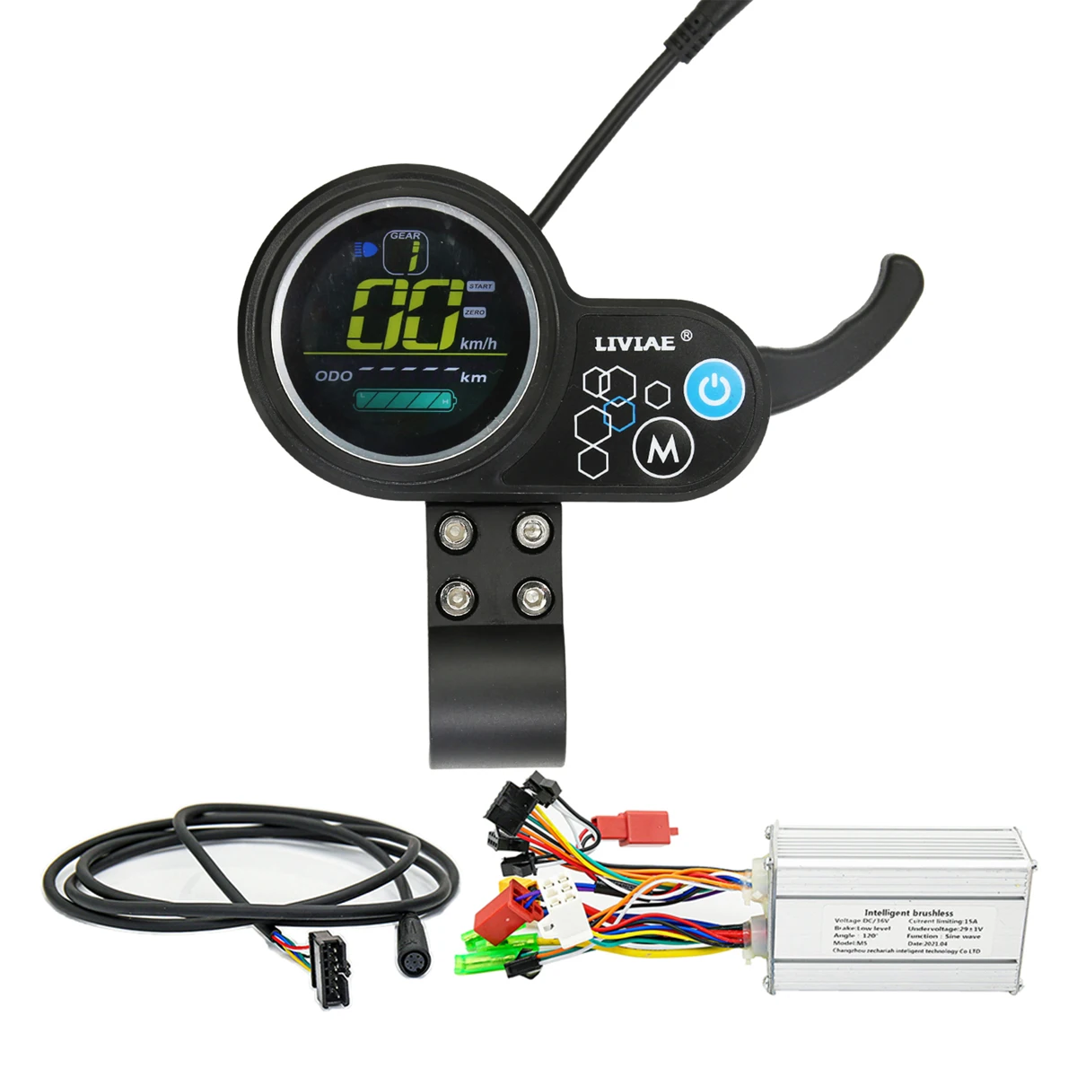 

Electric Scooter LIVIAE Brushless Motor Controller 36V / 48V Speed Regulating Instrument LCD Screen Accelerator