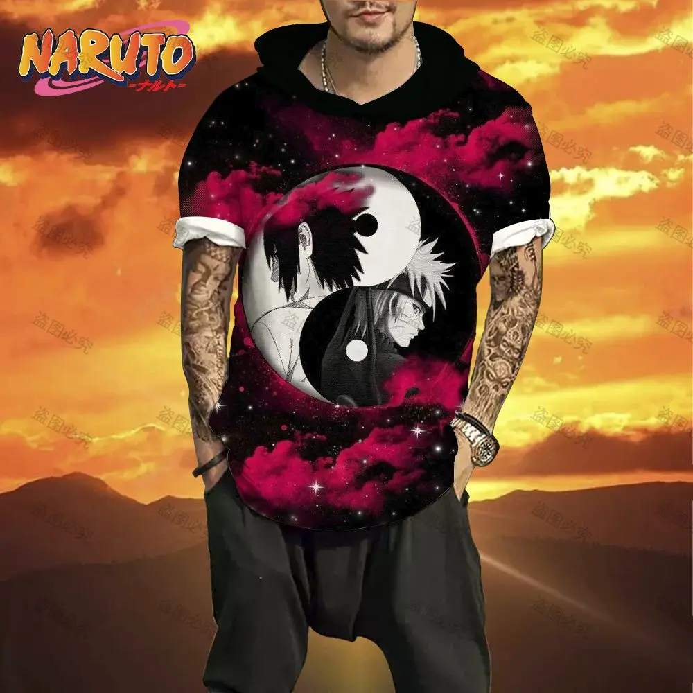 

Hooded Shirt Naruto Oversized Tshirt Men High Quality 2023 Men's Fashion New Hip Hop Y2k Tshirts Ninja Short Sleeve Anime 3xl