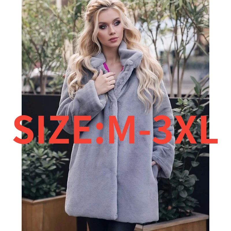 

Ladies Stand Collar Jacket Winter Fur Coat Long Warm Ladies Coat