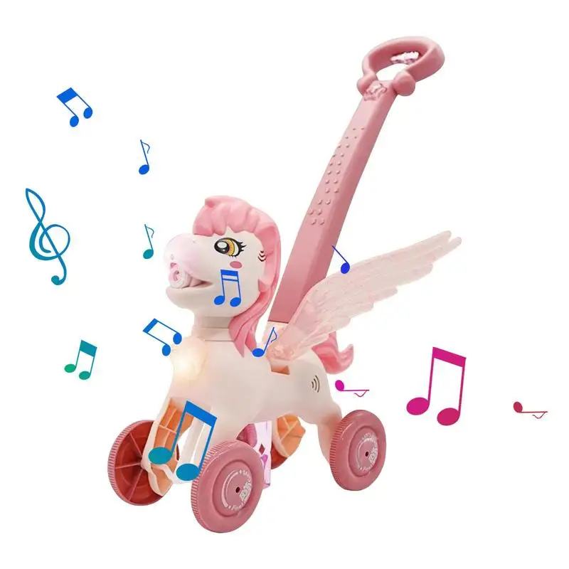 

Kids Bubble Blower Maker Machine Music Lights Bubble Lawn Mower Cartoon Electric Bubbles Blowing Push Cart Toys For 3 4 5 6 7 8