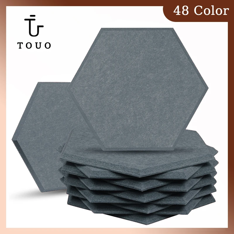 

TOUO Acoustic Treatment Panels Noise Absorbing Soundproof 12 Pcs Sound Proof Panel Lsolator Music High Density Home Deco