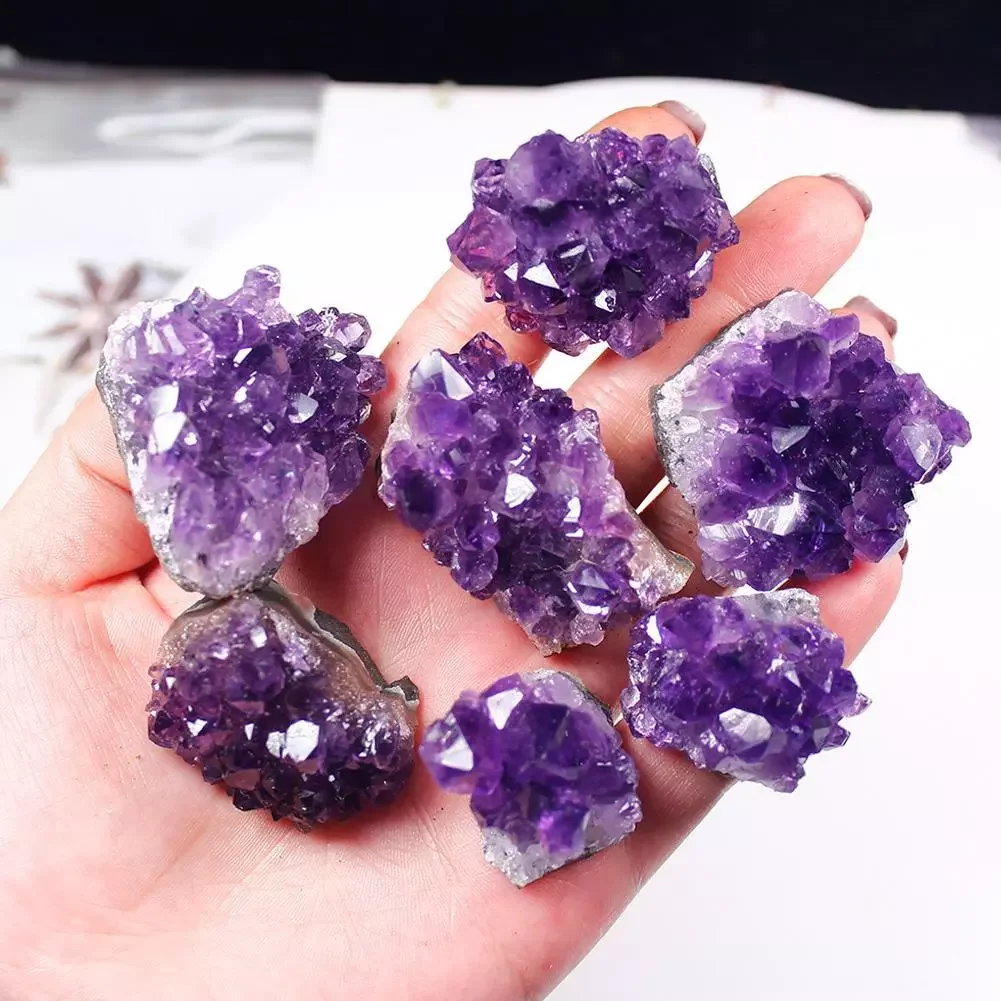

Hot Natural Geode Amethyst Rough Stone Crystal Cluster Quartz Healing Mineral Specimen Home Decoration Ornament Purple Fengshui