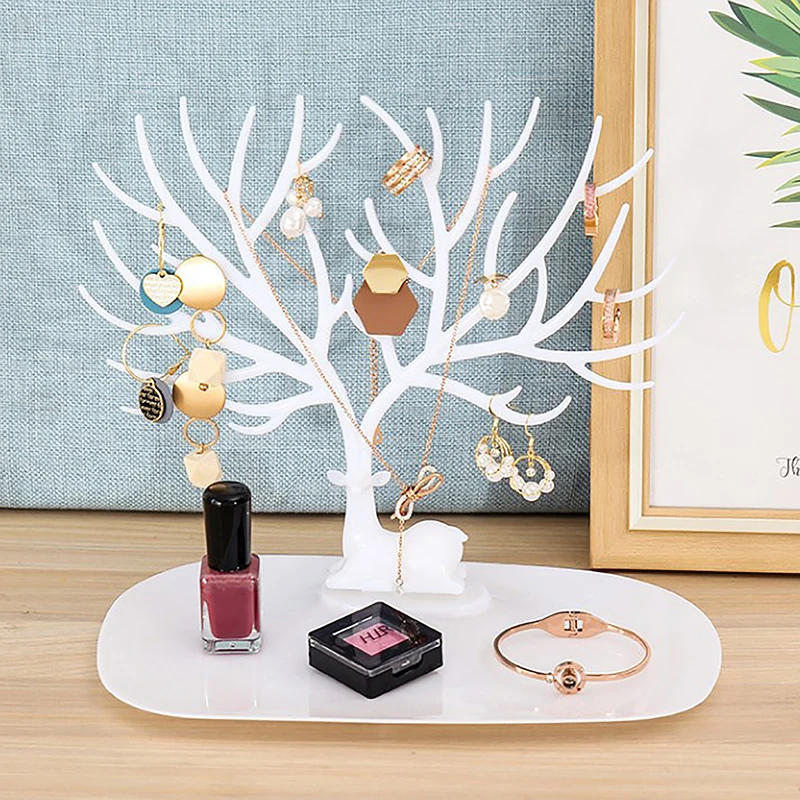 

Little Deer Earrings Necklace Ring Pendant Bracelet Jewelry Display Stand Tray Tree Storage Racks Organizer Holder