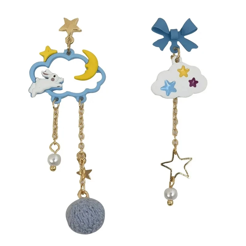 10 пар/лот модные украшения металлический бант узел облако кролик серьги для