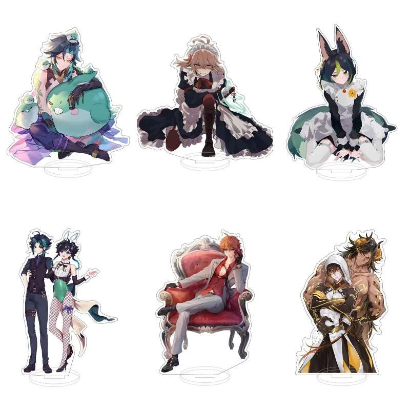 

Anime Genshin Impact Figure Xiao Venti Cosplay Acrylic Action Game Zhongli Stand Sign Desk Decor Prop Fans Toy Gift For Friend