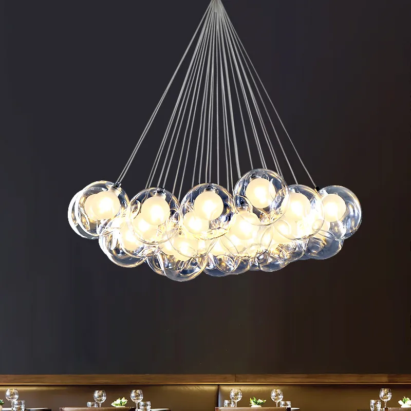 

Chandeliers Led Art Pendant Lamp Ceiling Light Nordic Glass Bubble Creative Personality Clothing Store Bedroom Dining Home Decor