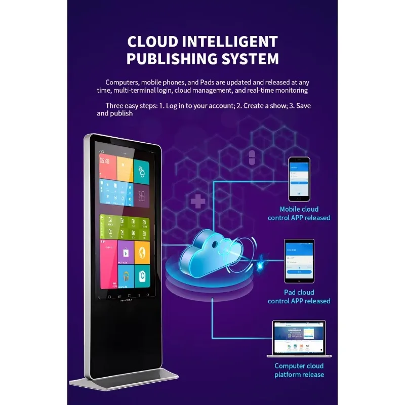 Напольный цифровой рекламный LCD-киоск с LED-экранами для внутренней рекламы (art.: 3920db99088bb) - 3920db99088bb