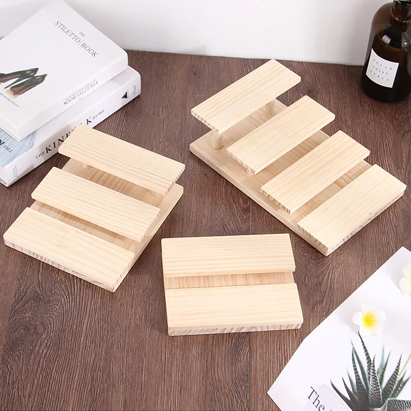 Solid wood 2/3/4 Layer Ladder Glasses Stand Glasses Shop Display Props Sunglasses Display Stand