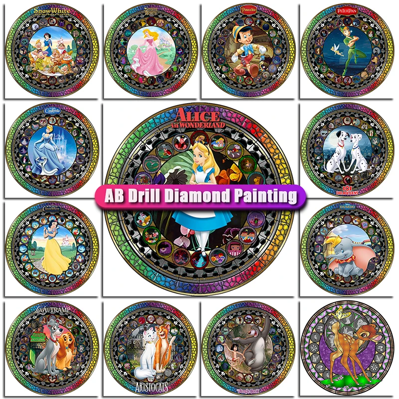 

Disney AB Diamond Painting Princess Dumbo Anime 5d Diy Diamond Embroidery Mosaic Cartoon Kit for Children Cross Stitch New 2022