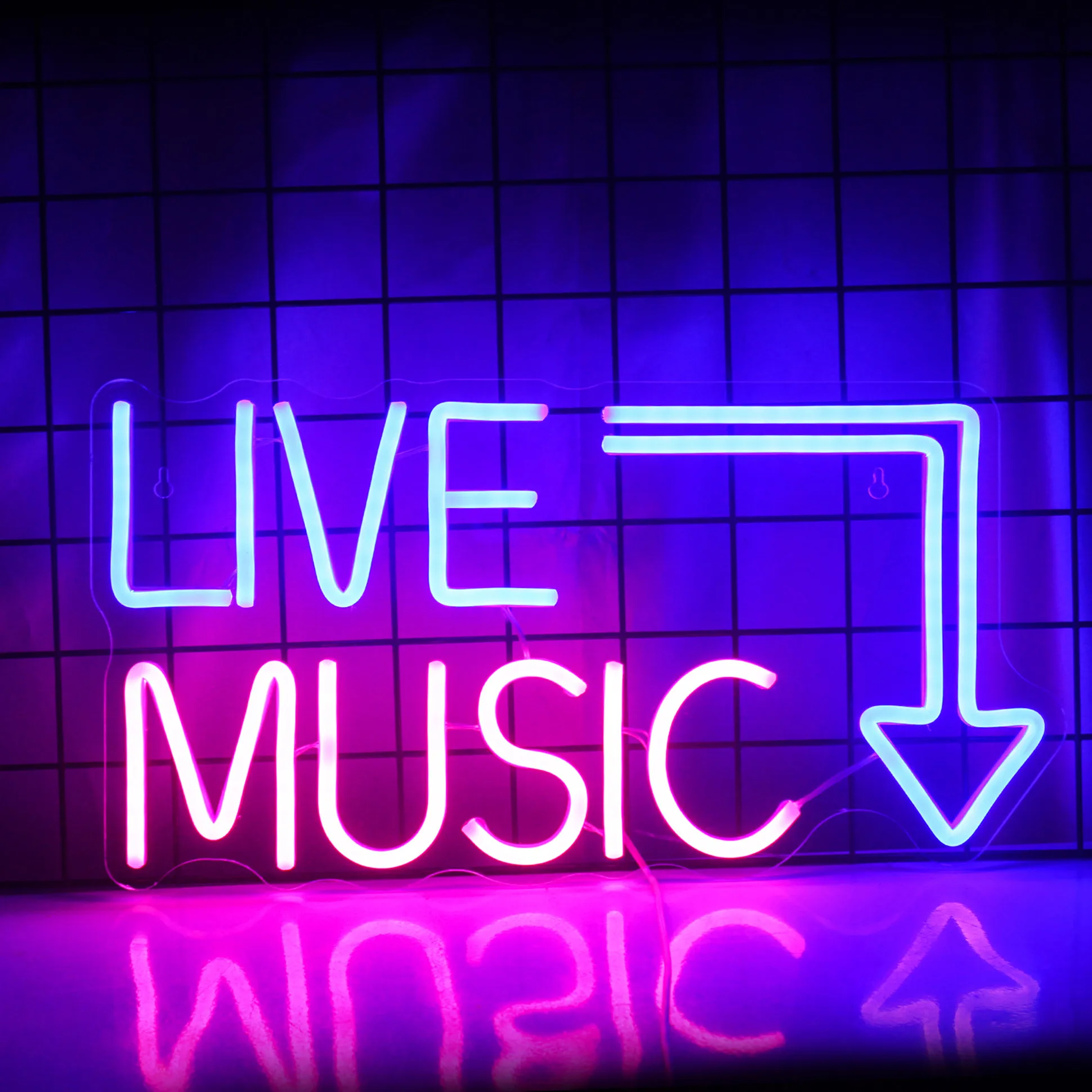 Live Music Neon Sign Music LED Neon Light Letter Light Sign Bar Light up for Beer Bar Music Studio Bedroom Wall Decor Party Club