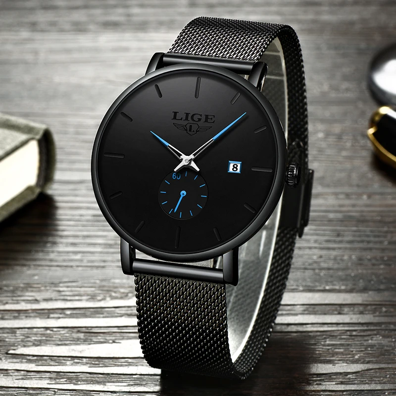 

LIGE Casual Mens Watches Top Brand Waterproof Quartz Watches For Women Fashion Wrsitwatch Couple Gift Box Package Reloj Hombre