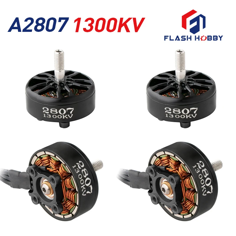 4 шт. FLASHHOBBY A2807 2807 1300KV 4-6S бесщеточный двигатель для FPV Freestyle 7 дюймов дальнего