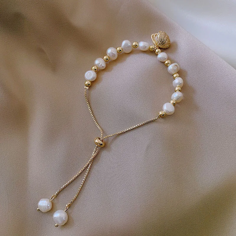 Браслет с натуральным жемчугом для женщин и девушек модные ювелирные изделия