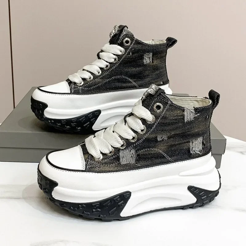 Кеды женские на толстой подошве повседневные Яркие кроссовки высокой платформе 6