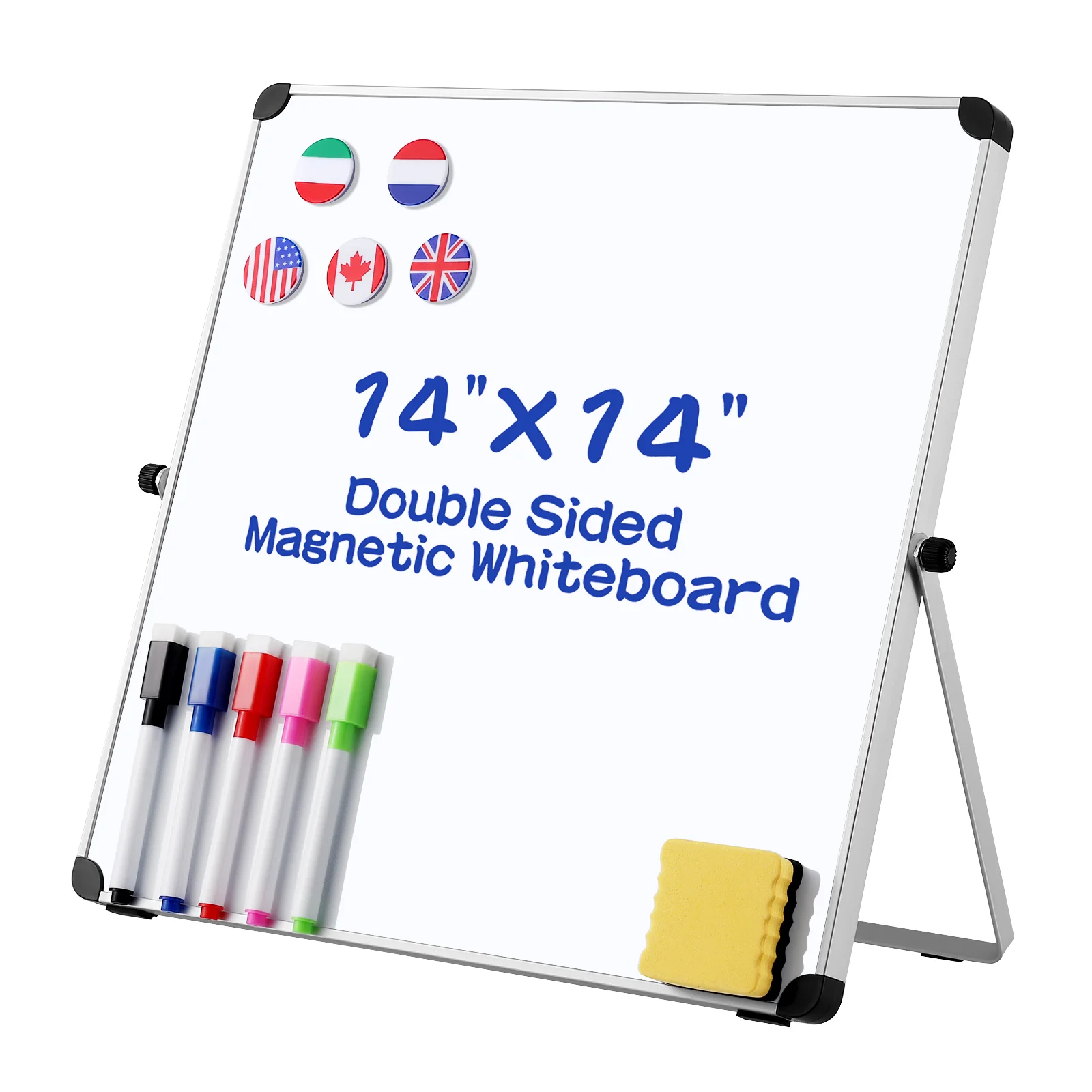 

Двусторонняя сильная Магнитная доска 14x14 дюймов, белая доска для письма для офиса и школы