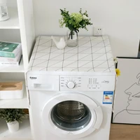nordic simple geometric printing drum washing machine cover kitchen dustproof cloth bedside table dust cover wash cover