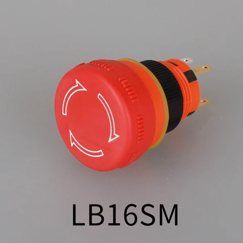 Пластиковый гриб LANBOO, 16 мм, кнопка аварийного остановки, переключатель стоп-сигнала
