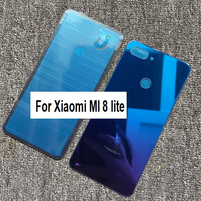 Новая задняя крышка аккумулятора из стекла для Xiaomi Mi 8 Lite с клейкой лентой Mi8 on.