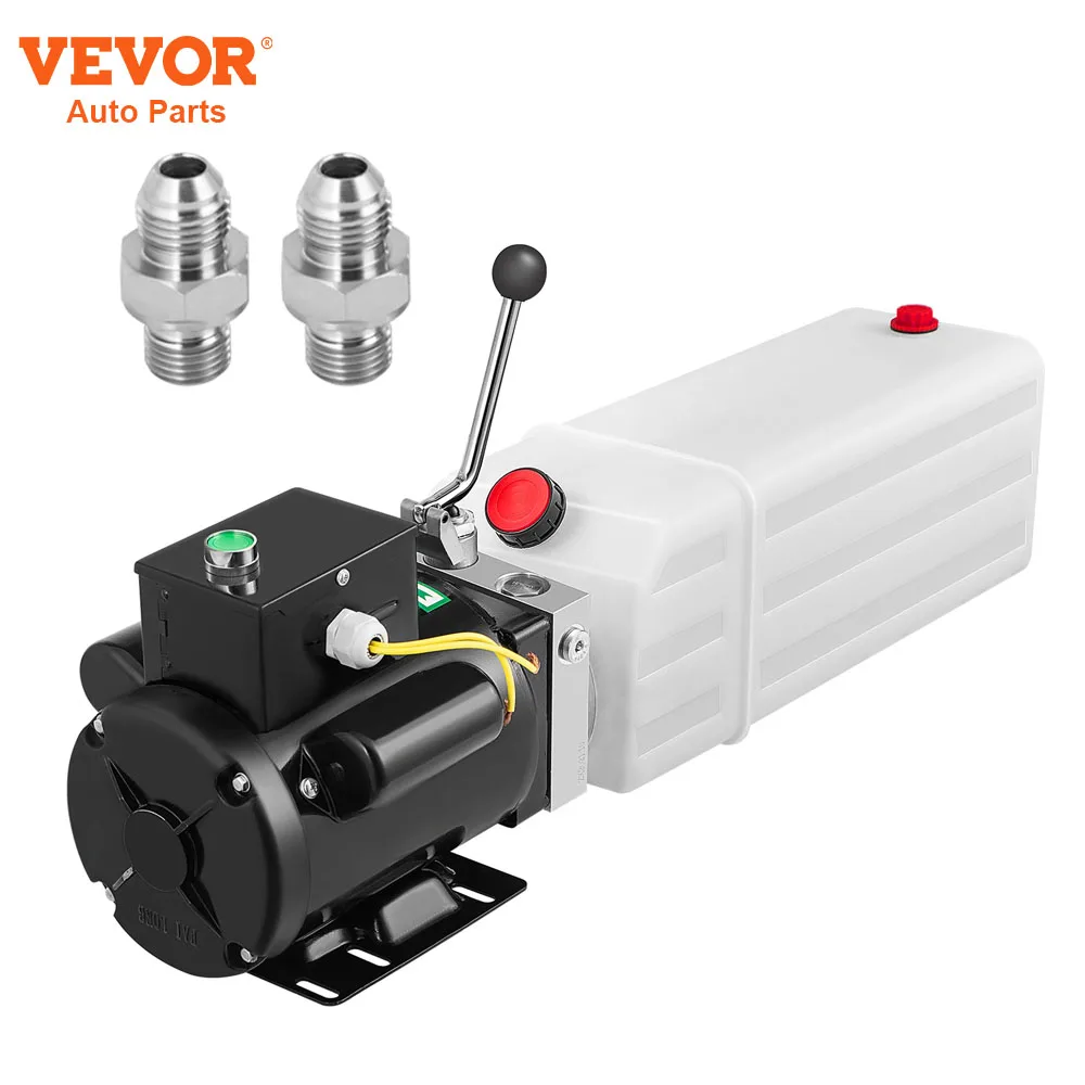 

VEVOR 220 В гидравлический насос 3 л. С двумя и четырьмя стойками с 6 л белым пластиковым резервуаром блок питания с низким уровнем шума Подходит для автомобильного подъемника