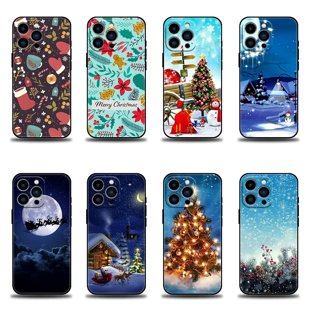 

Merry Christmas Fundas Coques Phone Case iphone Apple for 14 11 12 13 7 8 SE XR XS 5 5s 6 6s Pro Plus Max PM Cases Para Capa