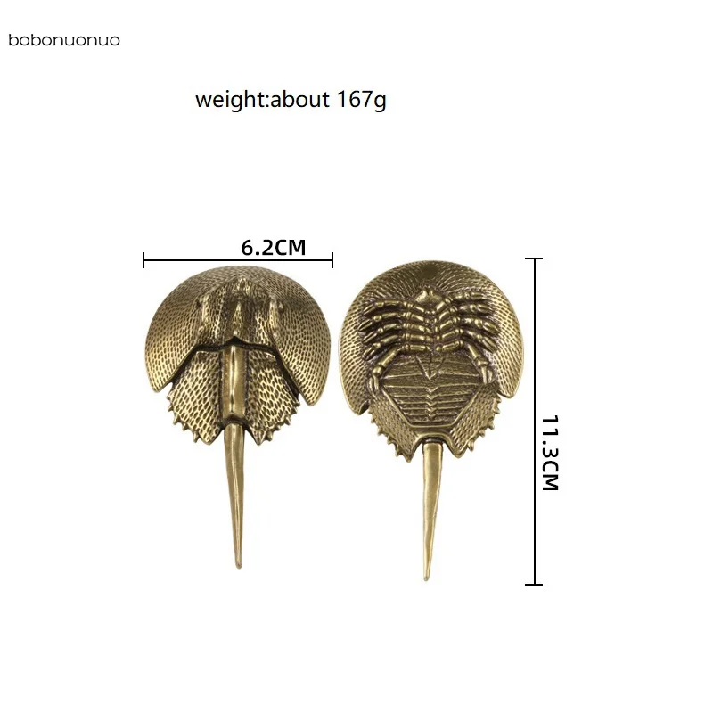

Миниатюрные фигурки подковы и крабов из меди Living fossil Tri-spine