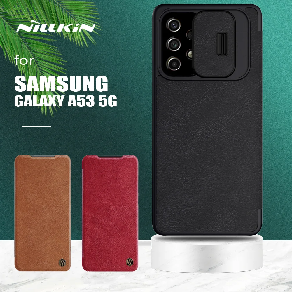

for Samsung Galaxy A73 A53 5G Case Nillkin CamShield Flip Leather Case Slide Camera Case Lens Cover for Samsung A53 A73 5G Case