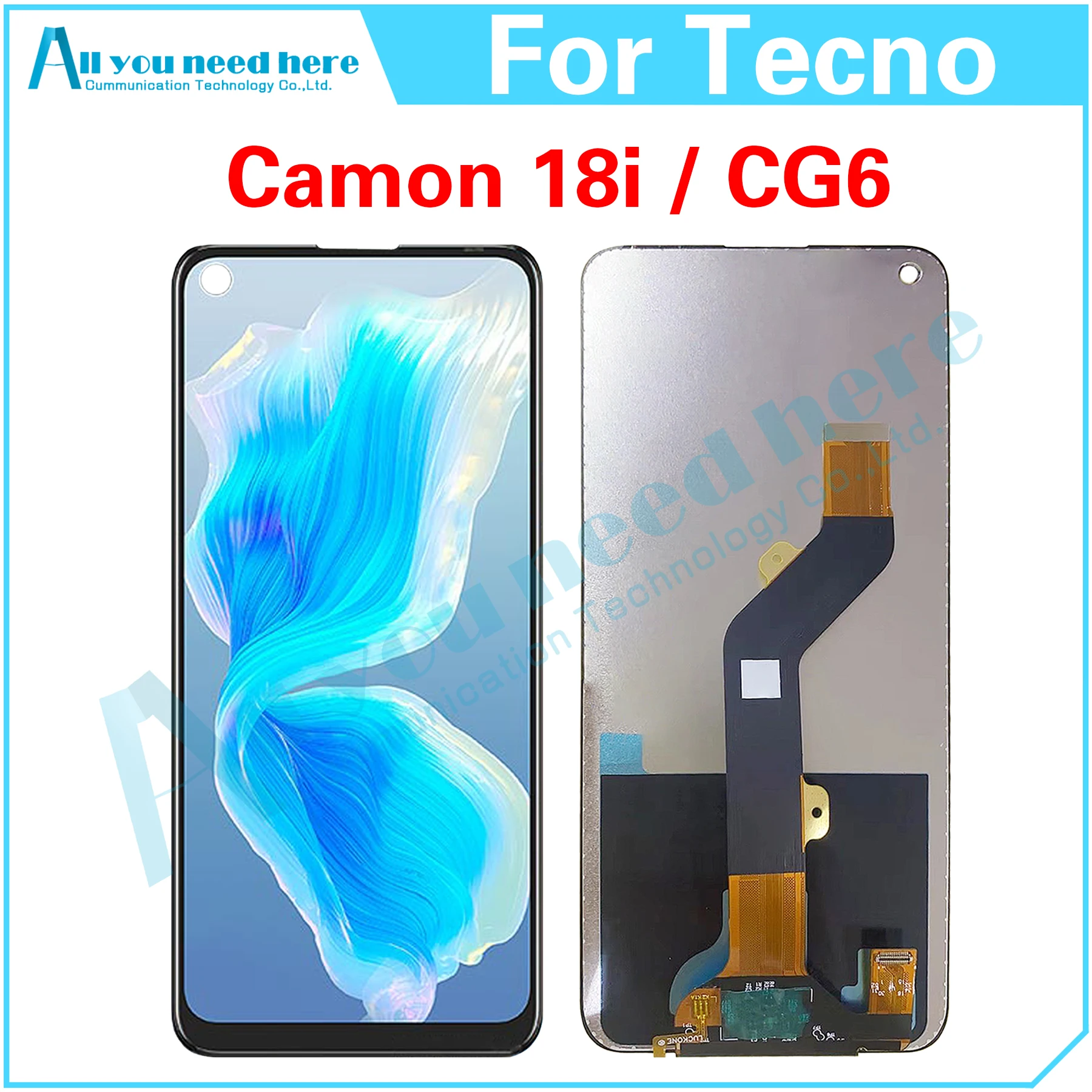 

6.6 Inch For Tecno Camon 18i CG6 LCD Display Touch Screen Digitizer Assembly For Camon18i Replacement