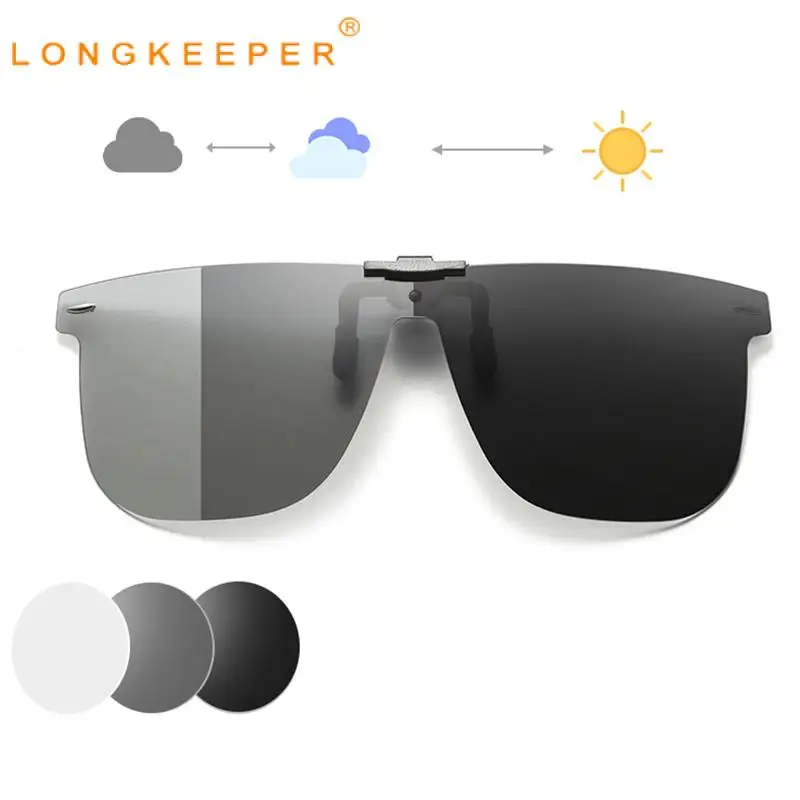 Lunettes de soleil à Clip pour hommes  verres polarisés  lunettes de soleil carrées  Vision