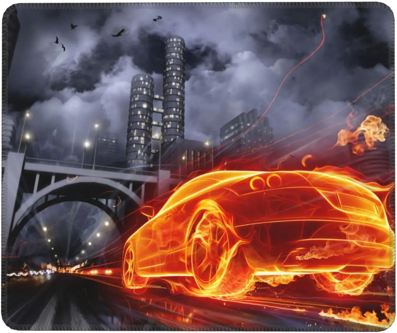 

Flame Racing Car Mouse Pad with Non-Slip Rubber Base Mouse pad for Laptop Office Computer Home Gaming Laptop 9.5"x7.9" Inch