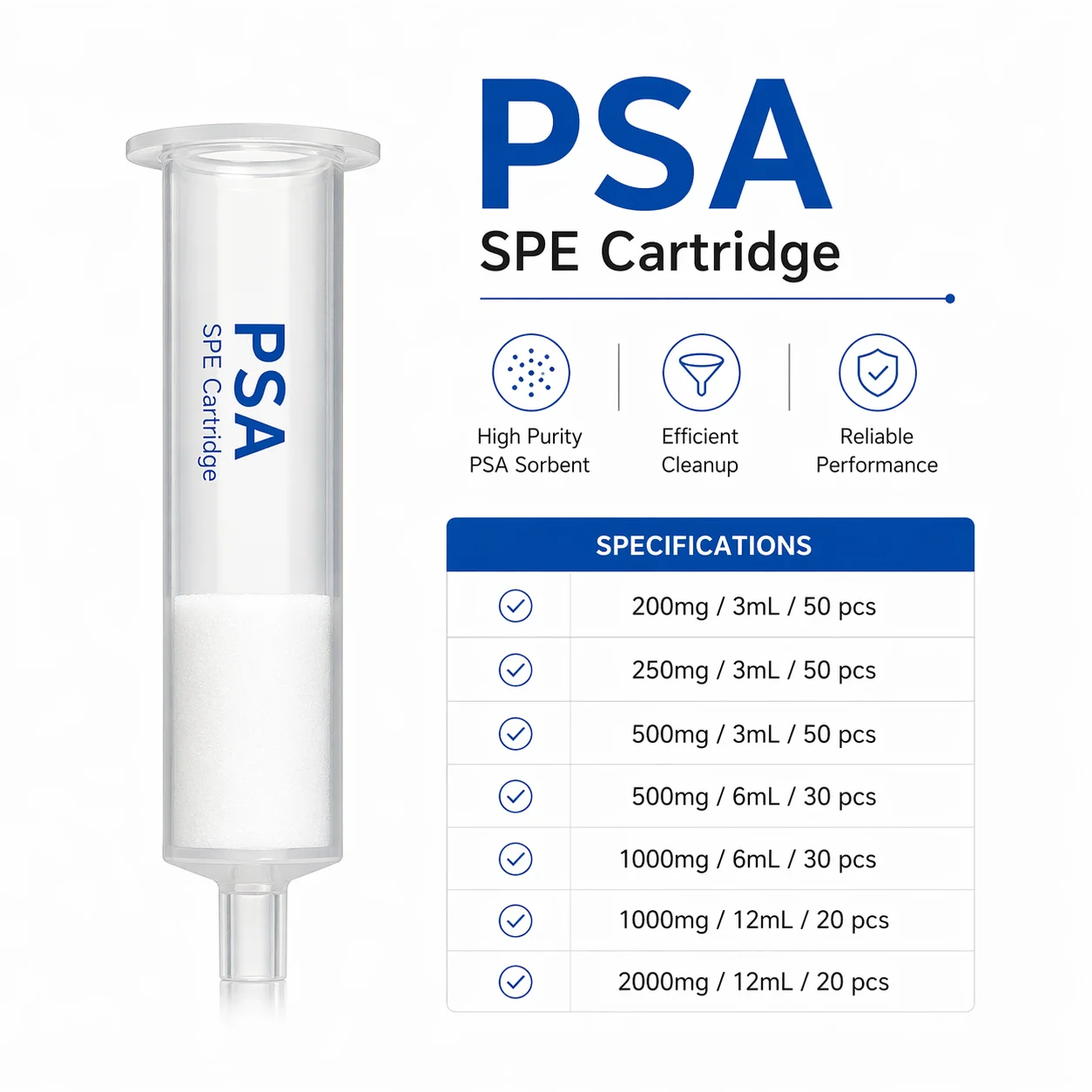 Фото Картридж для твердофазной экстракции PSA SPE (Этилендиамин-N-пропил) 3 мл, 6 мл, 12 мл для подготовки образцов №4