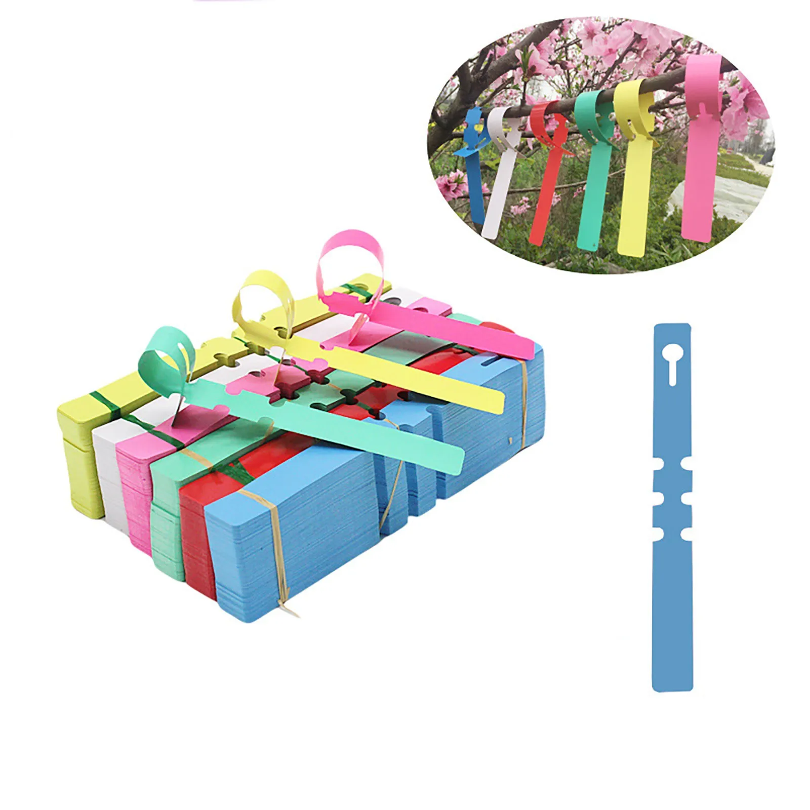

100 Pieces Of Plastic Nursery Plant Tree Hanging Label Garden Label Buckle Waterproof Label Flag Prompt Card Classification Tool
