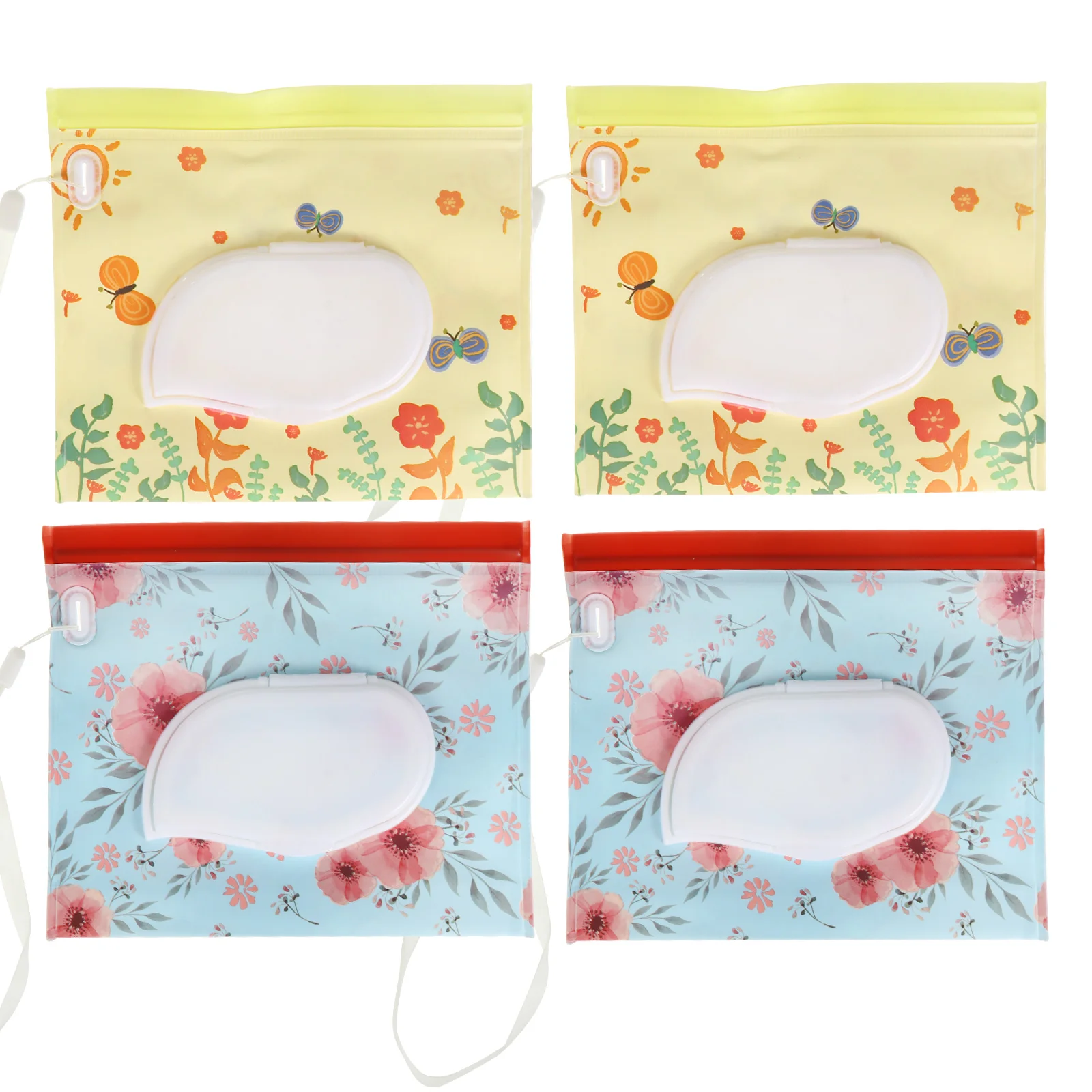 

4 Pcs Facial Wipes Case Wet Wipes Packing Bag EVA Tissue Case Dispenser Open The Window Hanging Pouch Portable